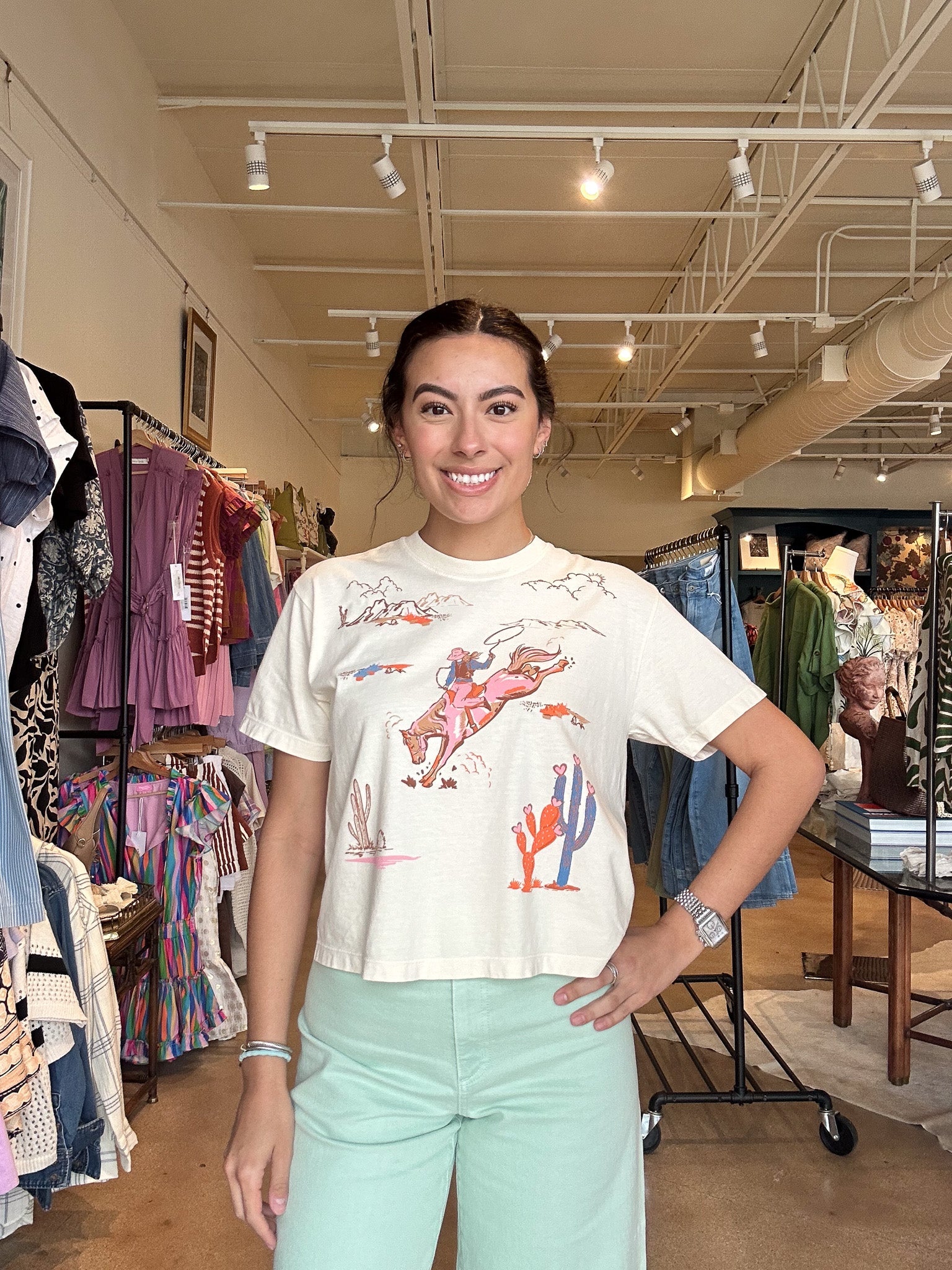 Cactus Cowgirl Crop Tee - Elle Maxine