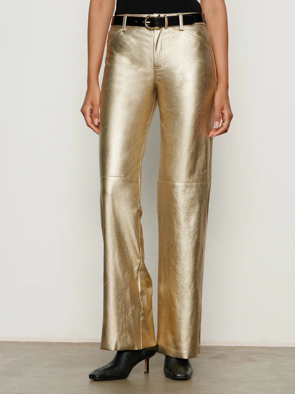 Cadence Straight Leg Pants - Gold - Elle Maxine