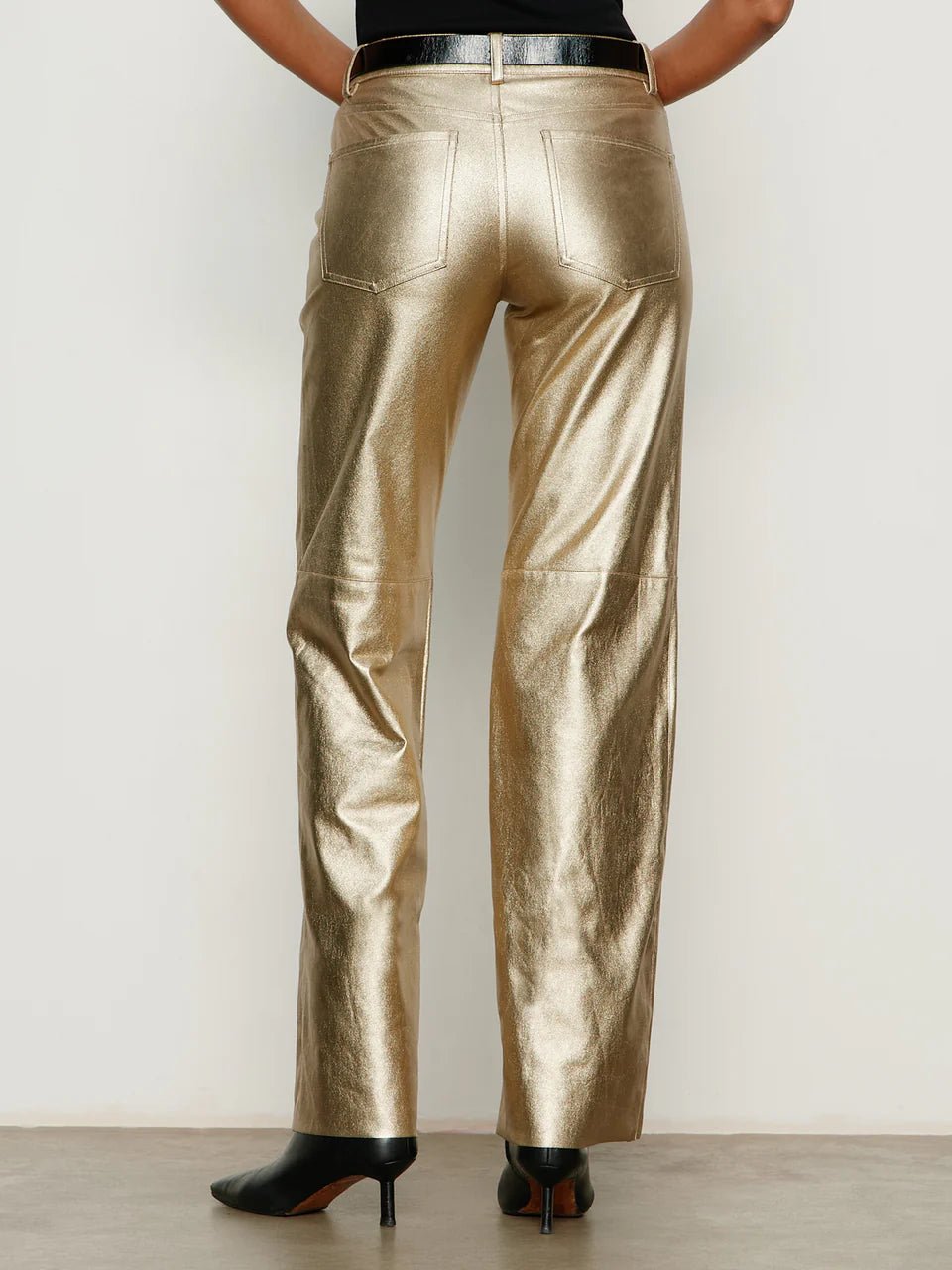 Cadence Straight Leg Pants - Gold - Elle Maxine