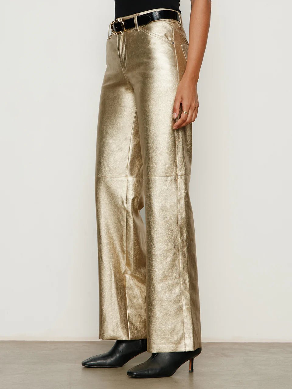Cadence Straight Leg Pants - Gold - Elle Maxine