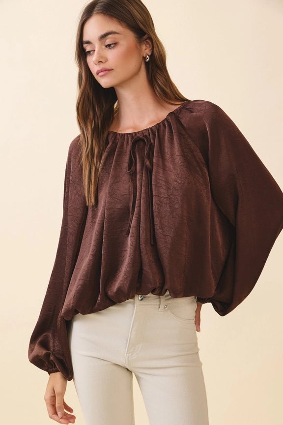Cambria Bubble Hem Blouse - Elle Maxine