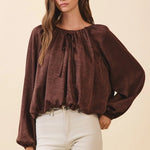 Cambria Bubble Hem Blouse - Elle Maxine