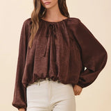 Cambria Bubble Hem Blouse - Elle Maxine