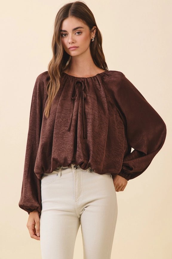 Cambria Bubble Hem Blouse - Elle Maxine