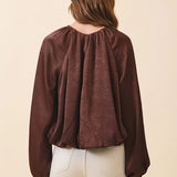 Cambria Bubble Hem Blouse - Elle Maxine