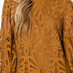 Caramel Damask Lace Dress - Elle Maxine