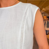 Carly Crochet Tank - White - Elle Maxine