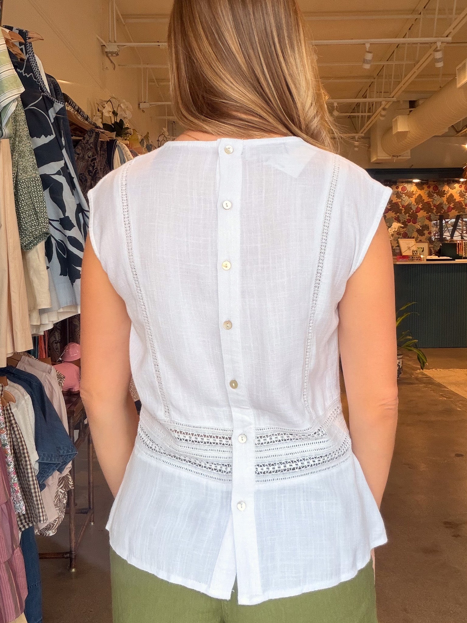 Carly Crochet Tank - White - Elle Maxine