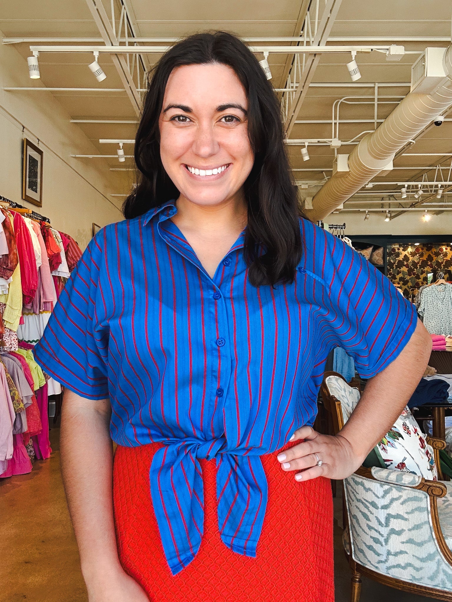 Carmelle Shirt - Electric Blue - Elle Maxine