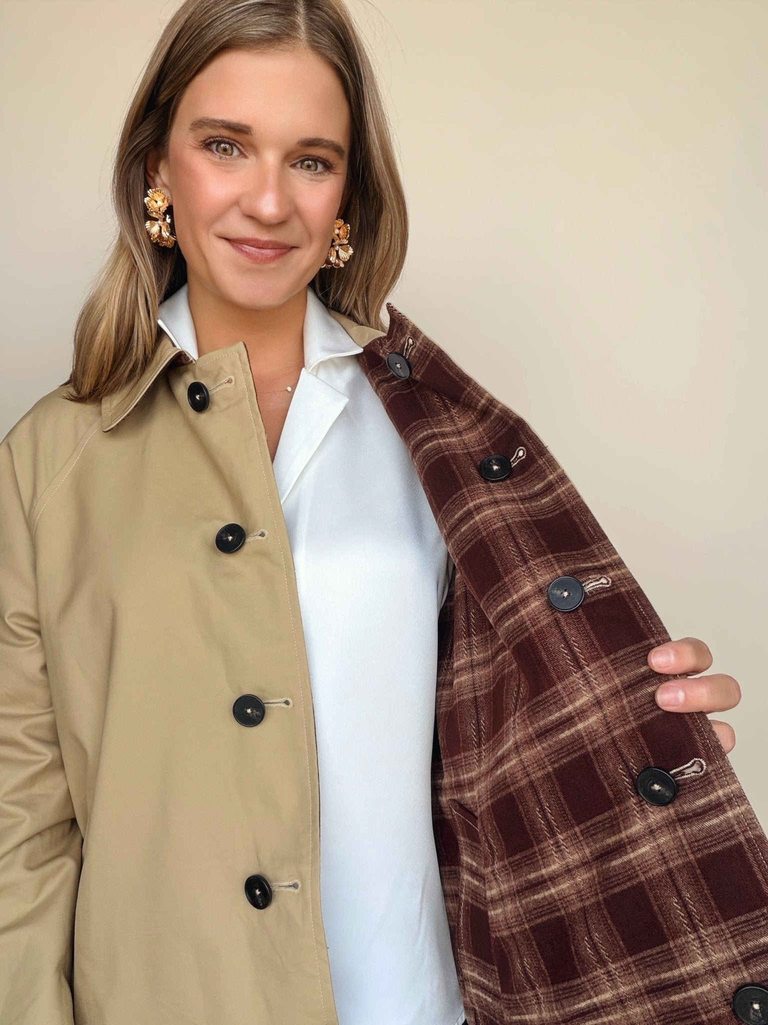 Carolina Short Trench Coat - Elle Maxine