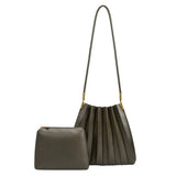 Carrie Pleated Bag - Olive - Elle Maxine