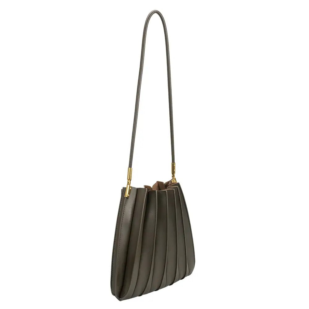 Carrie Pleated Bag - Olive - Elle Maxine