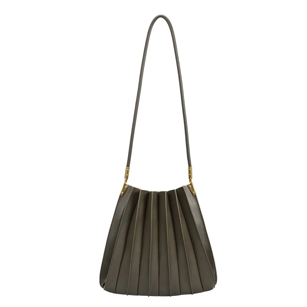 Carrie Pleated Bag - Olive - Elle Maxine