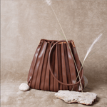Carrie Pleated Shoulder Bag - Chocolate - Elle Maxine