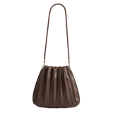 Carrie Pleated Shoulder Bag - Chocolate - Elle Maxine