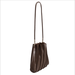 Carrie Pleated Shoulder Bag - Chocolate - Elle Maxine