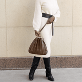 Carrie Pleated Shoulder Bag - Chocolate - Elle Maxine
