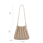 Carrie Pleated shoulder Bag - Mushroom - Elle Maxine
