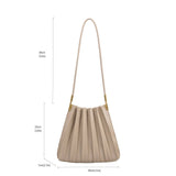Carrie Pleated shoulder Bag - Mushroom - Elle Maxine