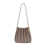Carrie Pleated shoulder Bag - Mushroom - Elle Maxine
