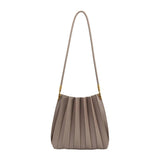 Carrie Pleated shoulder Bag - Mushroom - Elle Maxine