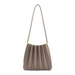 Carrie Pleated shoulder Bag - Mushroom - Elle Maxine