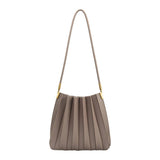 Carrie Pleated shoulder Bag - Mushroom - Elle Maxine