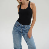 Casen Ribbed Tank - Black - Elle Maxine