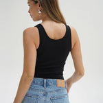Casen Ribbed Tank - Black - Elle Maxine