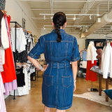 Cassius Denim Button Down Dress - Elle Maxine