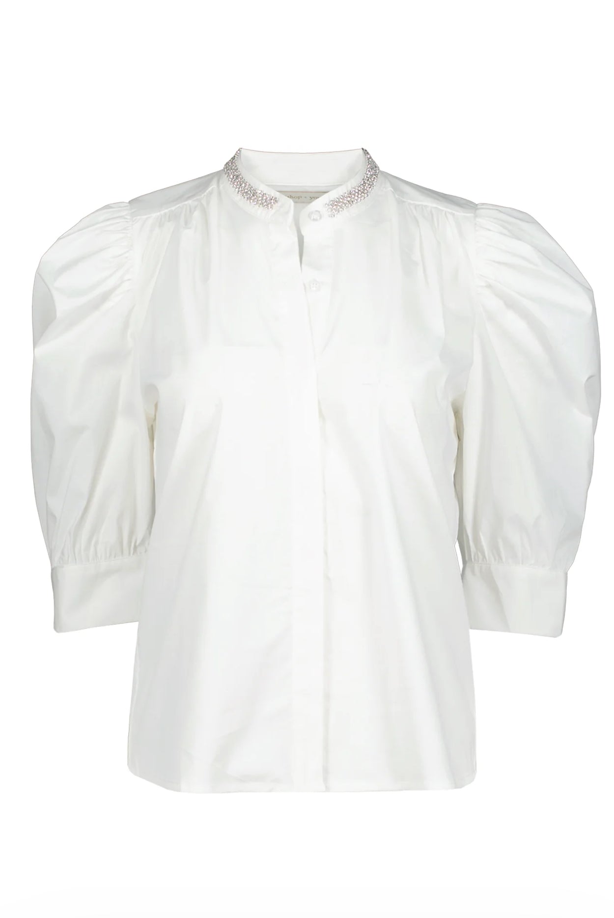 Cate Embellished Top - White - Elle Maxine