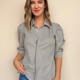 Cate Ruched Sleeve Top - Elle Maxine