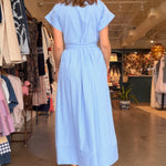 Catherine Midi Shirt Dress - Blue Stripe - Elle Maxine