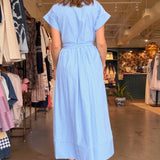 Catherine Midi Shirt Dress - Blue Stripe - Elle Maxine