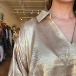 Celia Collared Blouse - Gold - Elle Maxine