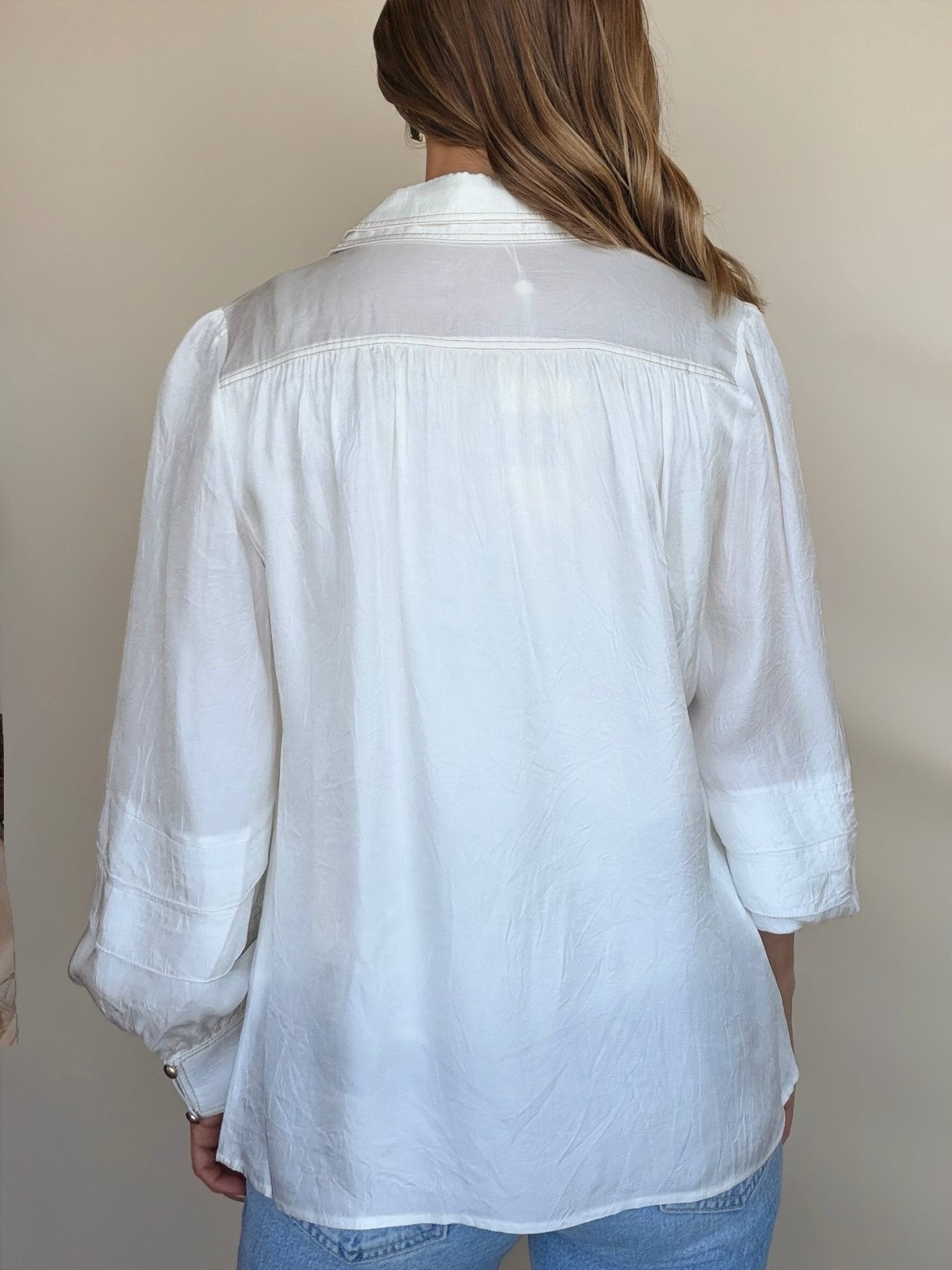 Celine Contrast Stitch Blouse - Elle Maxine