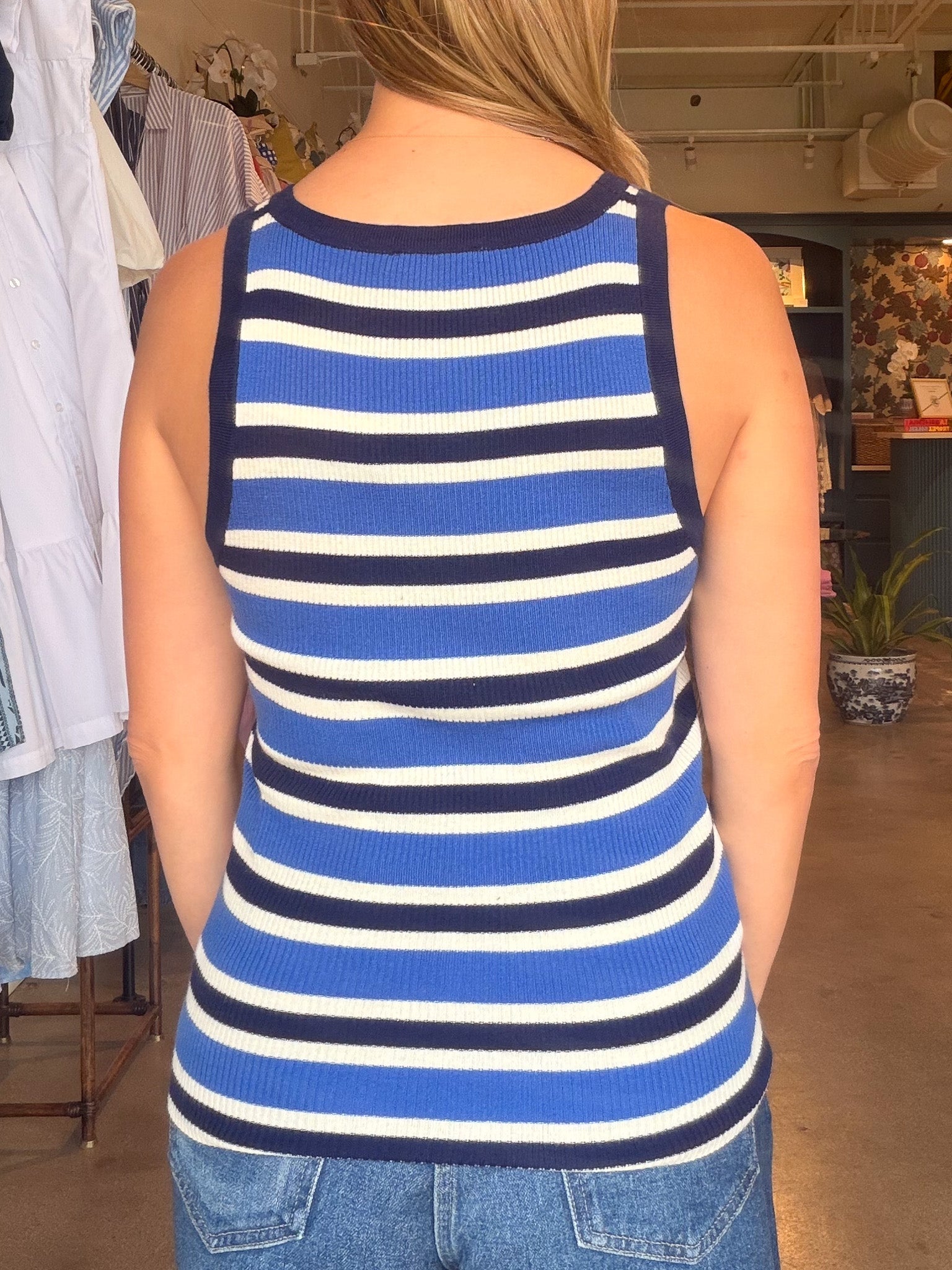 Ceruleen Stripe Tank Top - Elle Maxine
