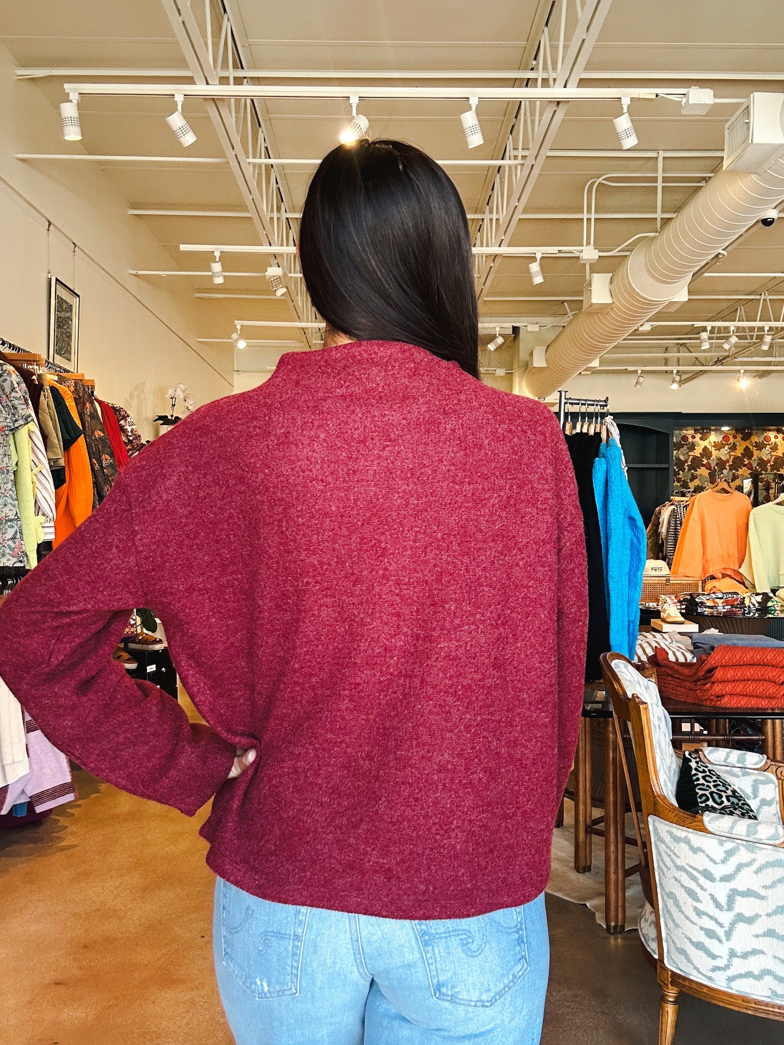 Change of Pace Sweater - Crimson - Elle Maxine