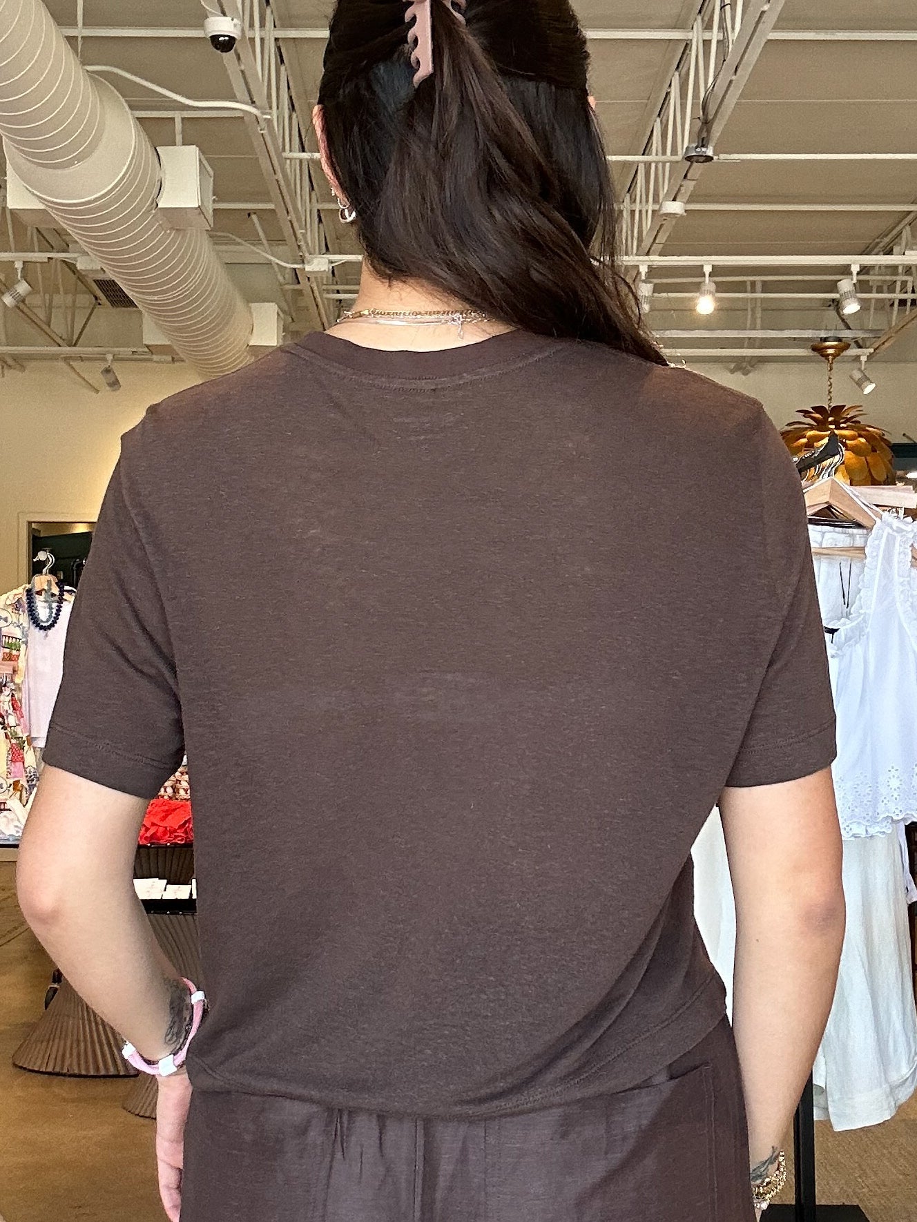 Charli Crew Tee - Oak Barrel - Elle Maxine