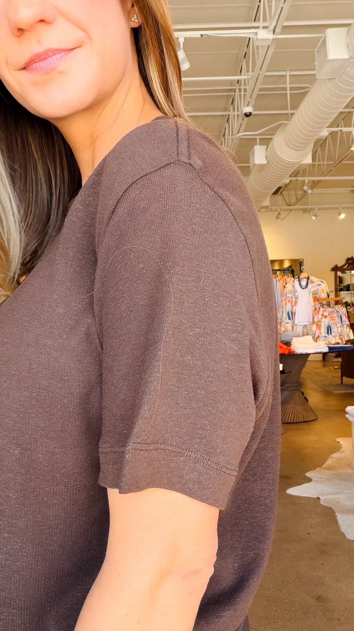 Charli Crew Tee - Oak Barrel - Elle Maxine