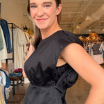 Charlotte Boat Neck Peplum Top - Elle Maxine