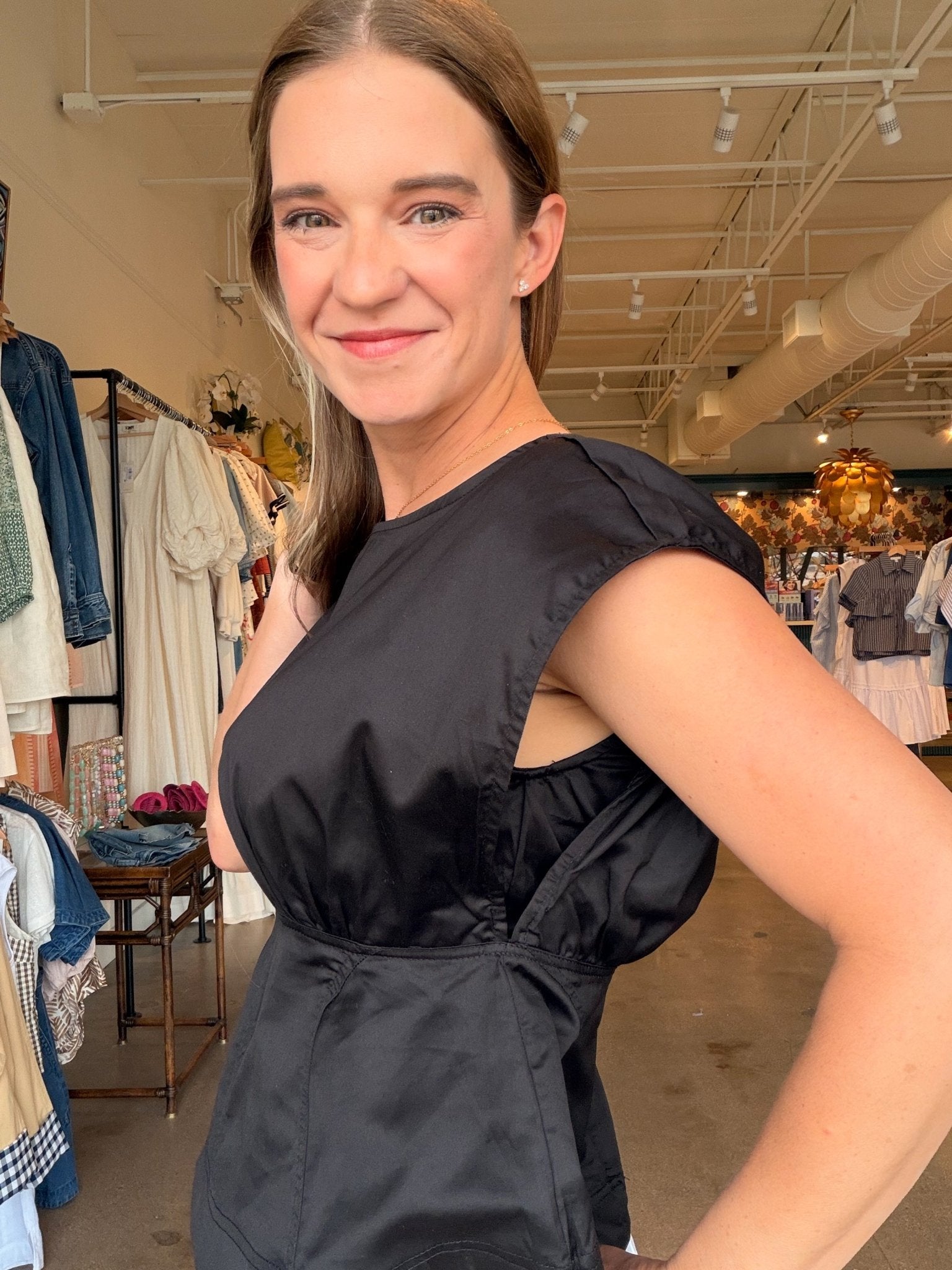 Charlotte Boat Neck Peplum Top - Elle Maxine