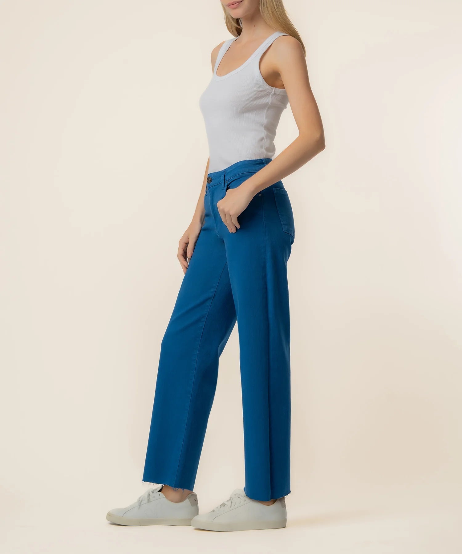 Charlotte High Rise Wide Leg - Sapphire - Elle Maxine