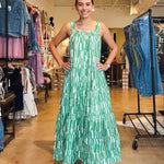 Chesney Printed Maxi Dress - Green - Elle Maxine
