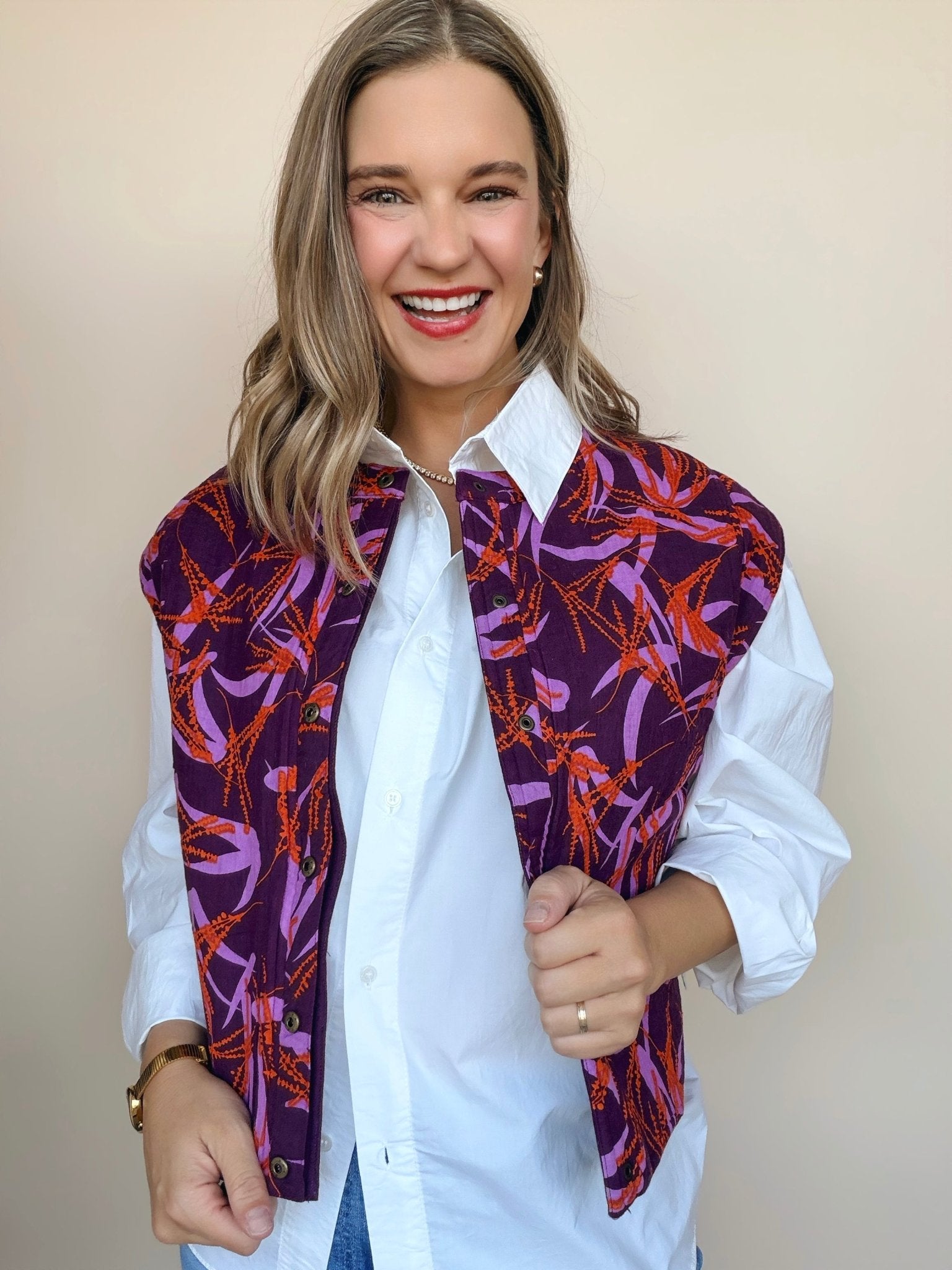 Choko Reversible Quilted Vest - Elle Maxine