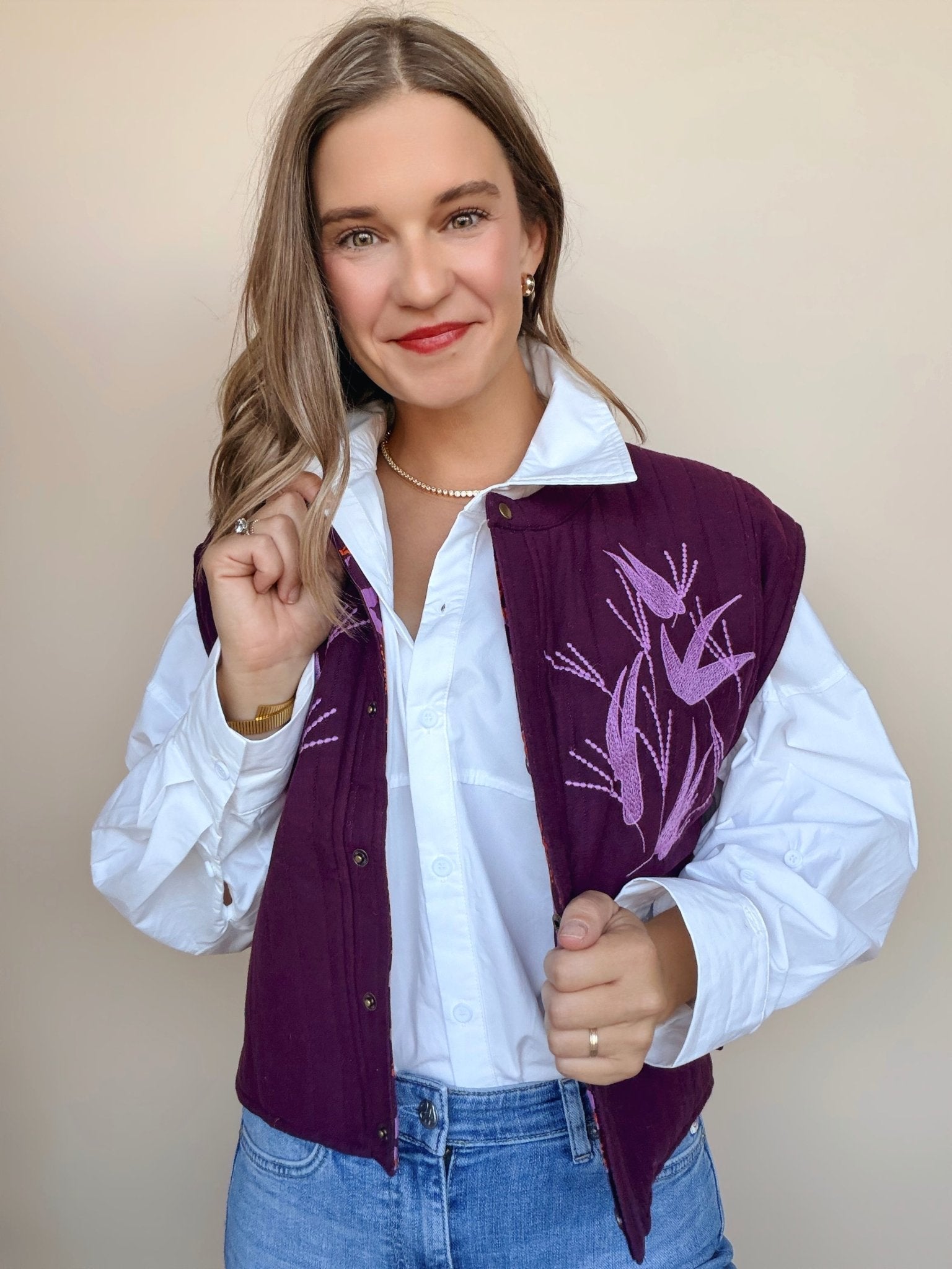 Choko Reversible Quilted Vest - Elle Maxine