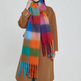 Chunky Plaid Scarf - Rainbow - Elle Maxine
