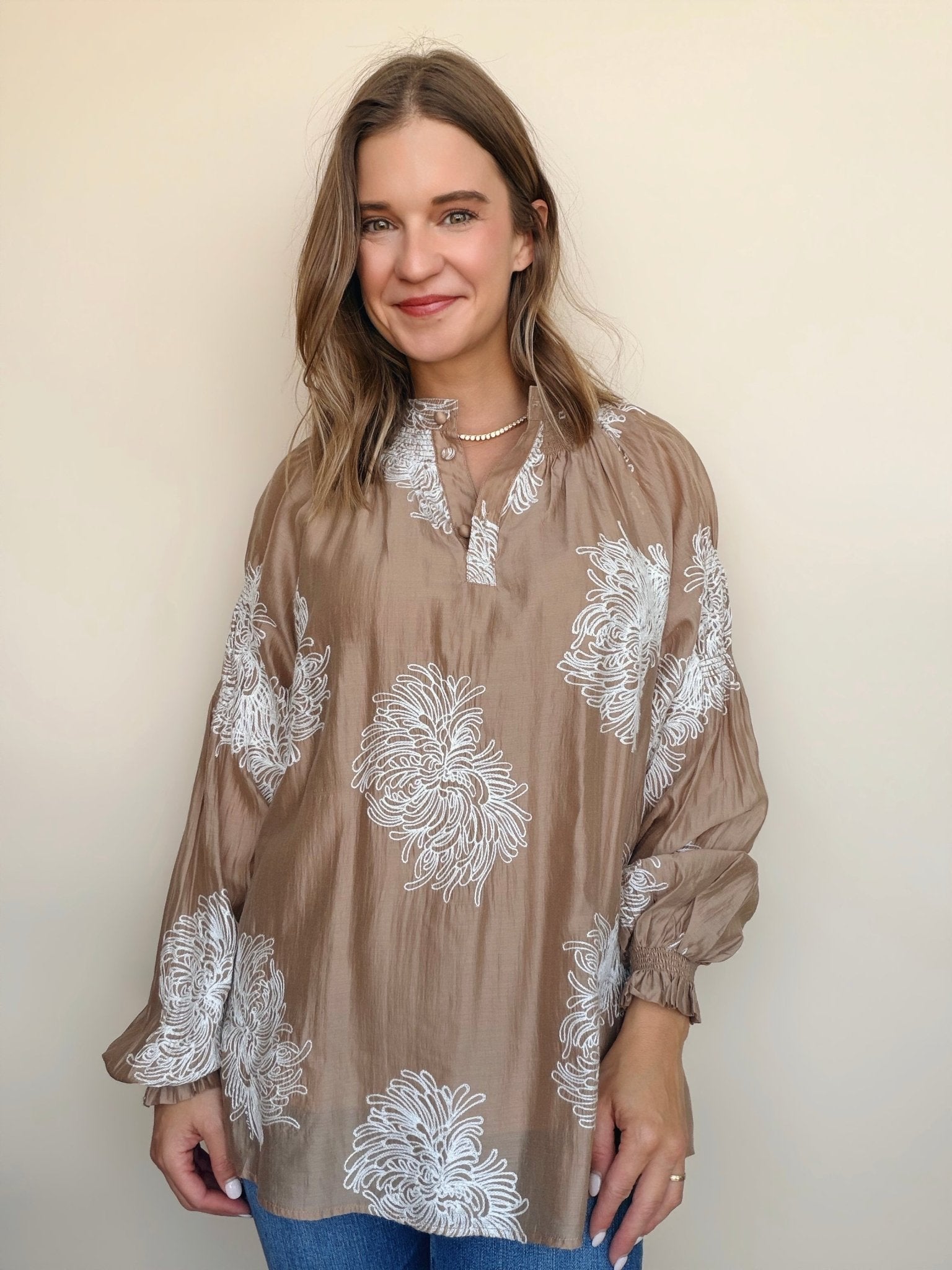 Cinzia Patterned Blouse - Elle Maxine