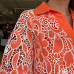 Citrus Lace Collared Shirt Dress - Elle Maxine
