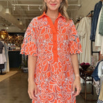 Citrus Lace Collared Shirt Dress - Elle Maxine